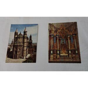 Lot of 2 VTG Worms am Rhein Cathedral Dom Postcards Gebr. Metz & Emmel Germany